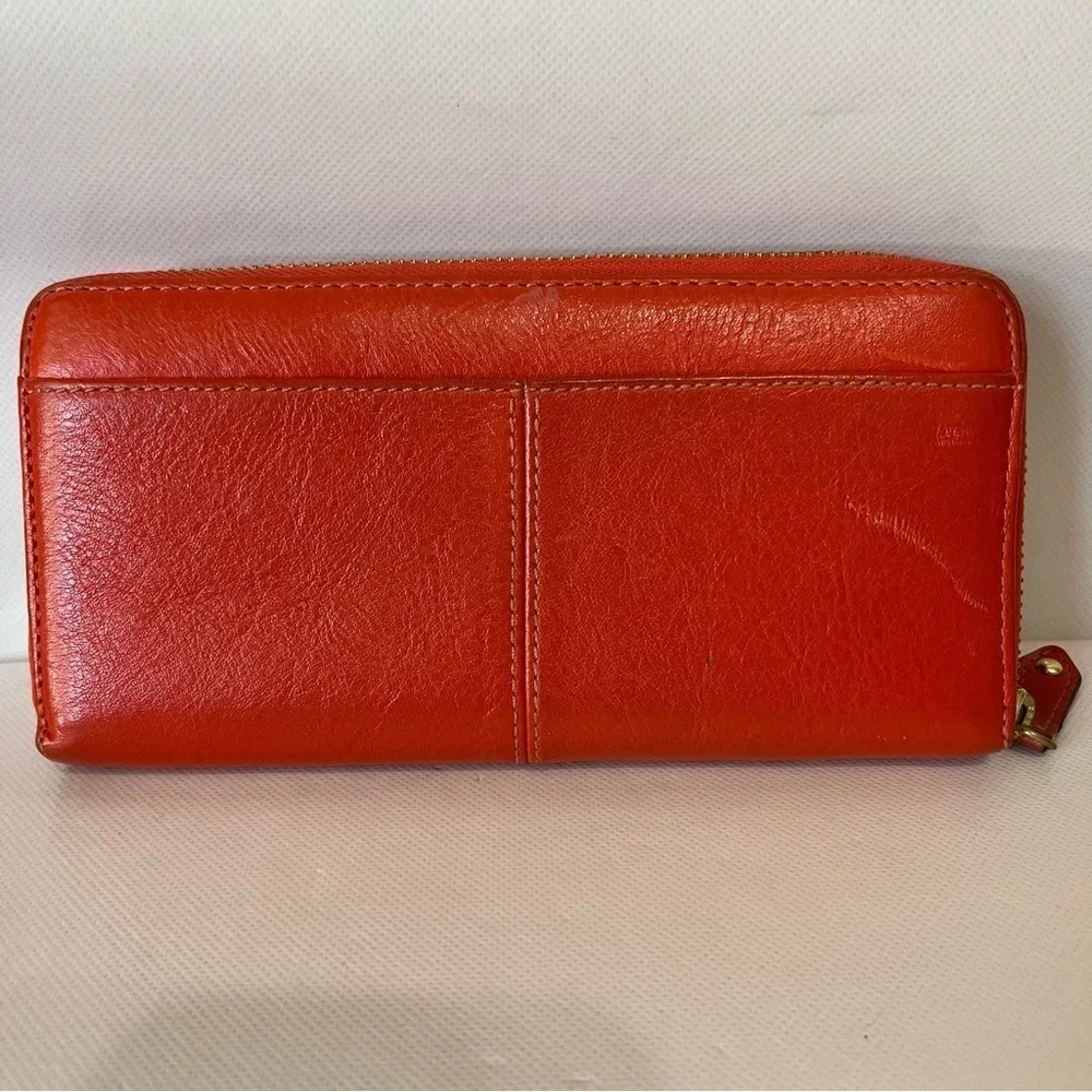 Coach Ashley Orange Leather Wallet